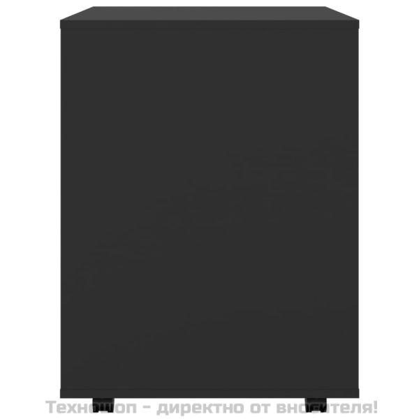Подвижен шкаф, черен, 60x53x72 см, инженерно дърво