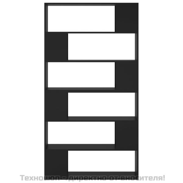 Библиотека/разделител за стая, черна, 100x24x188 см