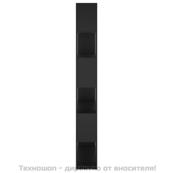 Библиотека/разделител за стая, черна, 100x24x188 см