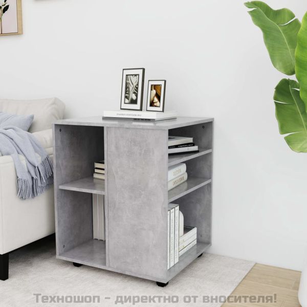Подвижен шкаф, бетонно сив, 60x53x72 см, ПДЧ