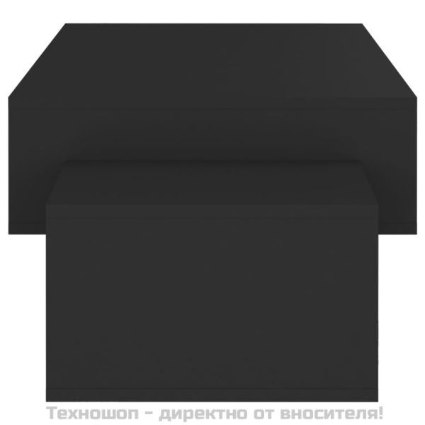 Маса за кафе, черна, 105x55x32 см, инженерно дърво