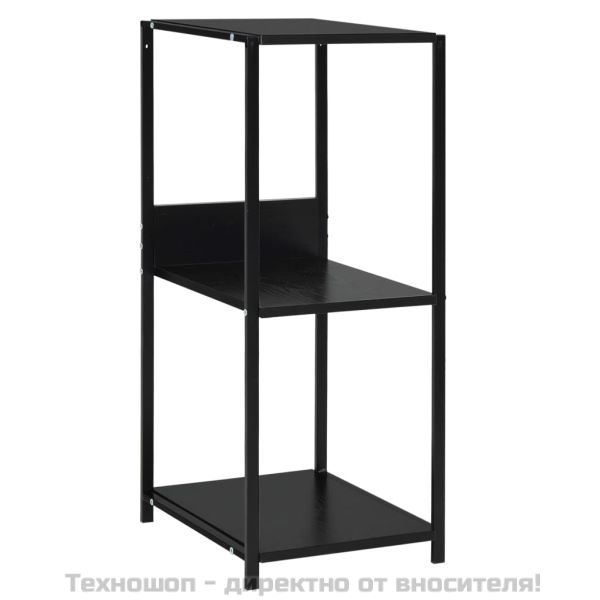 Малка етажерка за книги черна 33,5x39,6x79,7 см инженерно дърво