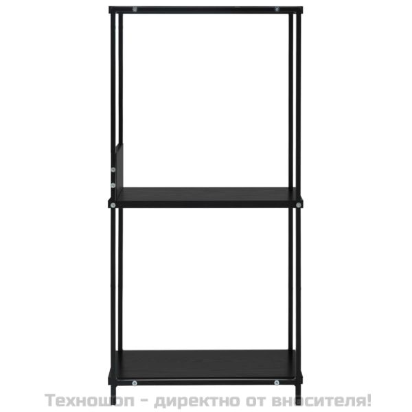 Малка етажерка за книги черна 33,5x39,6x79,7 см инженерно дърво