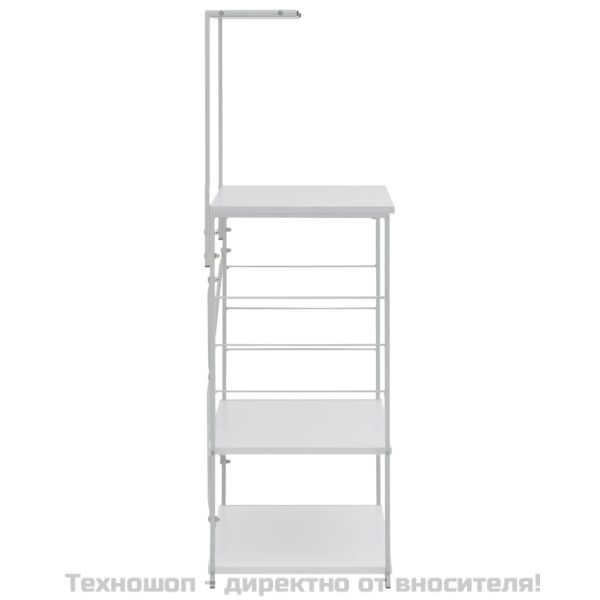 Шкаф за микровълнова, бял, 60x39,6x123 см, инженерно дърво