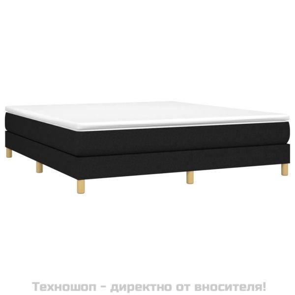 Боксспринг легло с матрак, черно, 180x200 см, плат