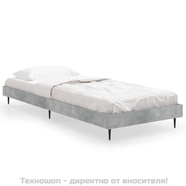 Рамка за легло, бетонно сиво, 75x190 см, инженерно дърво
