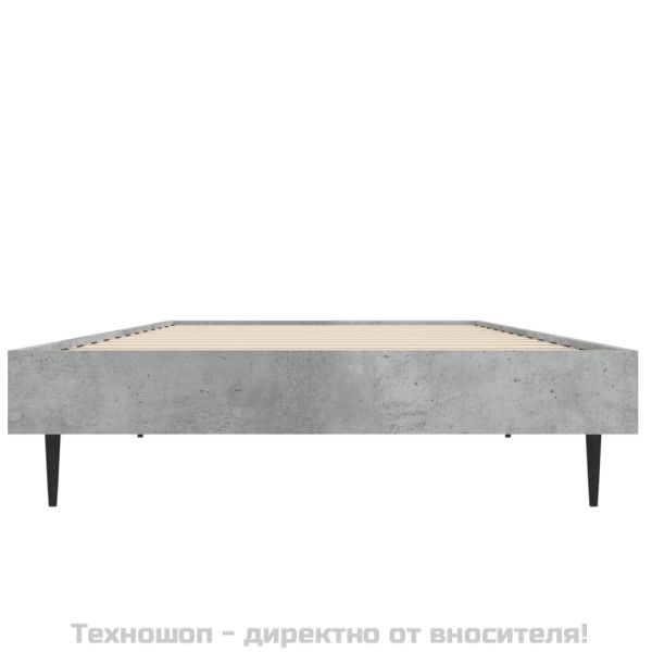 Рамка за легло, бетонно сиво, 75x190 см, инженерно дърво