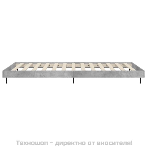 Рамка за легло, бетонно сиво, 75x190 см, инженерно дърво