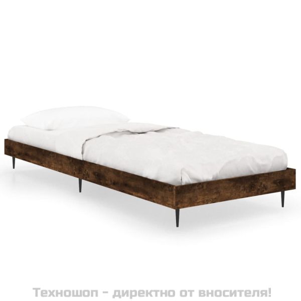 Рамка за легло без матрак опушен дъб 75x190 см инженерно дърво