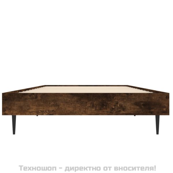Рамка за легло без матрак опушен дъб 75x190 см инженерно дърво