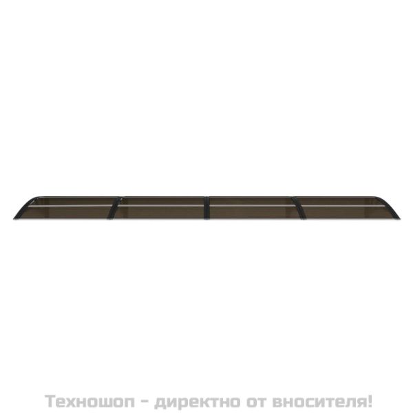 Навес за врата, черен, 350x75 см, поликарбонат