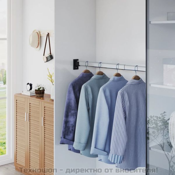 Телескопични релси за гардероб 2 бр сребристи 58-100 см