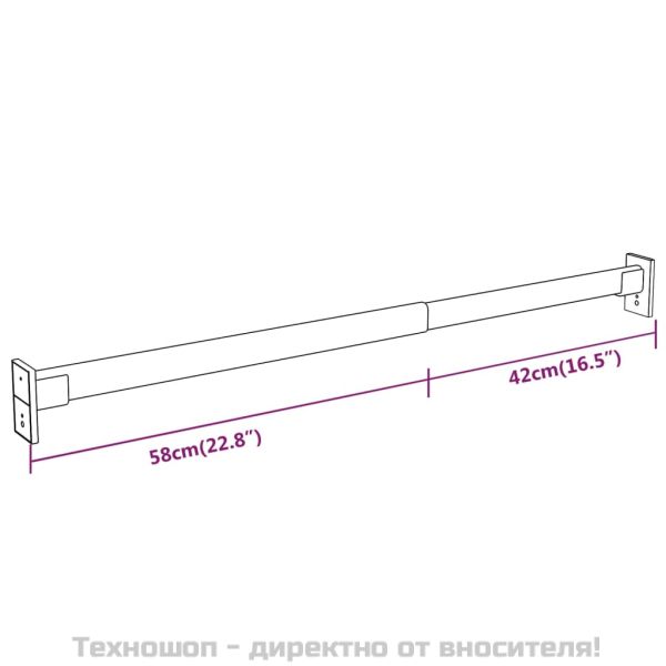 Телескопични релси за гардероб 2 бр сребристи 58-100 см