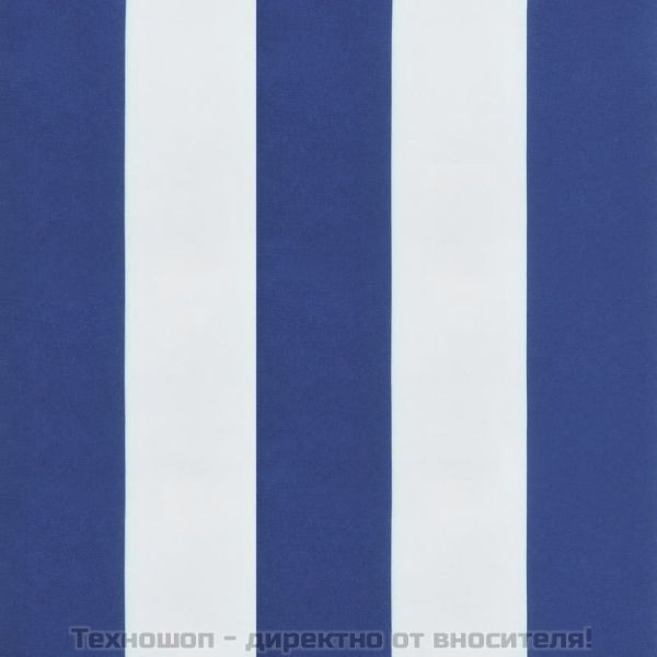 Възглавници за стол с облегалка 6 бр синьо-бяло райе текстил