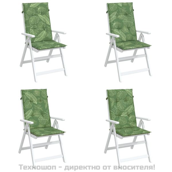 Възглавници за столове с висока облегалка 4 бр на листа текстил