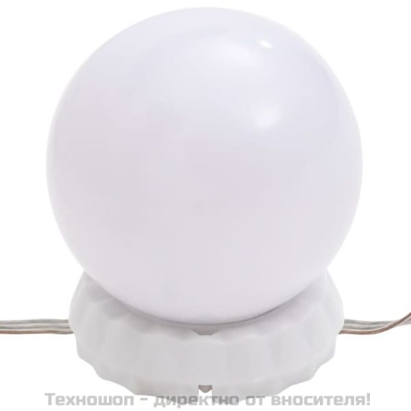 Тоалетка с LED, бяла, 86,5x35x136 см