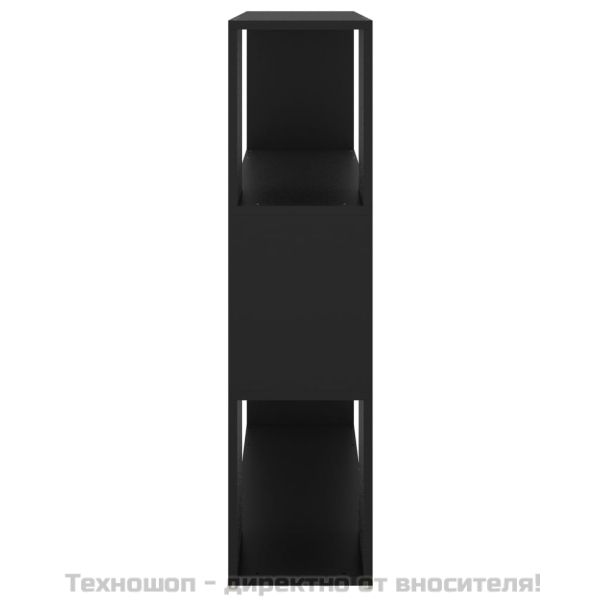 Библиотека/разделител за стая, черна, 100x24x94 см