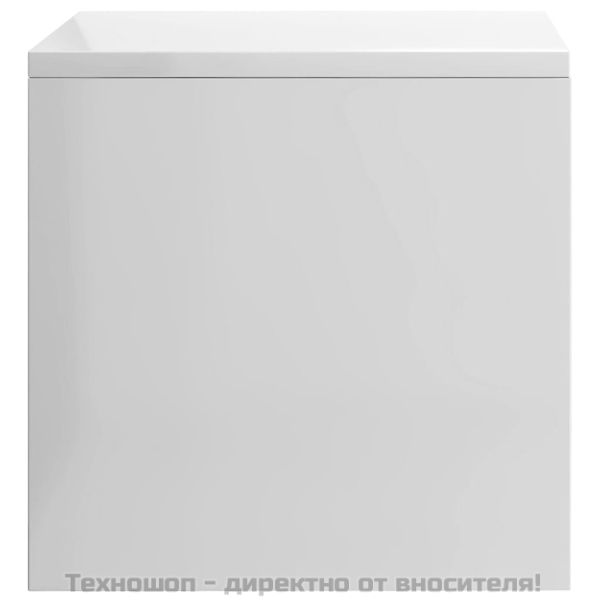 Нощно шкафче, бял гланц, 40x30x30 см, инженерно дърво
