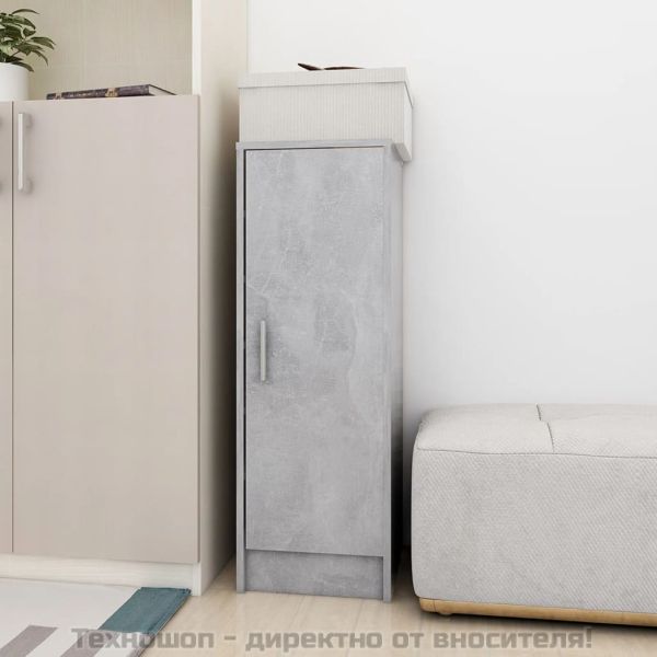 Шкаф за обувки, бетонно сив, 32x35x92 см, инженерно дърво