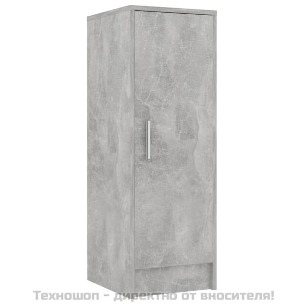 Шкаф за обувки, бетонно сив, 32x35x92 см, инженерно дърво