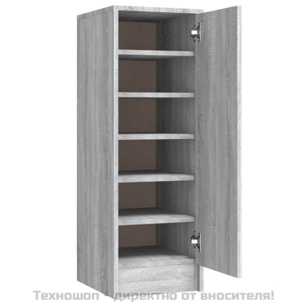 Шкаф за обувки, сив сонома, 32x35x92 см, инженерно дърво