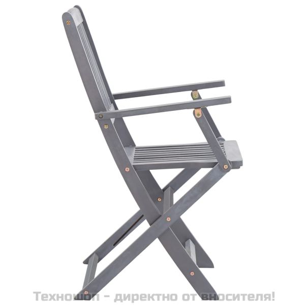 Сгъваеми градински столове, 6 бр, с възглавници, акация масив