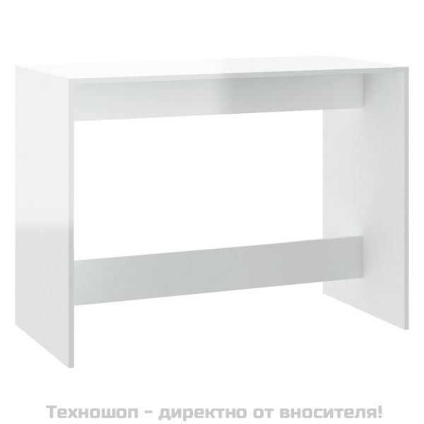 Трапезен комплект от 3 части, бял гланц, инженерно дърво