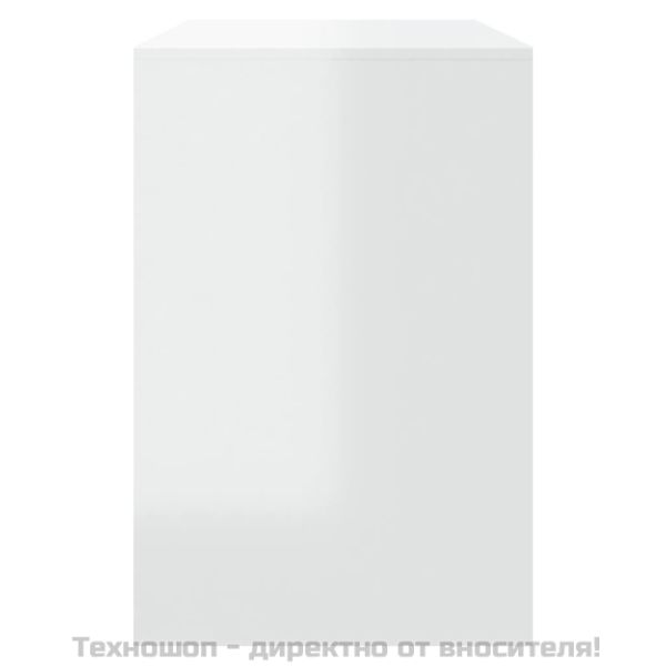 Трапезен комплект от 3 части, бял гланц, инженерно дърво