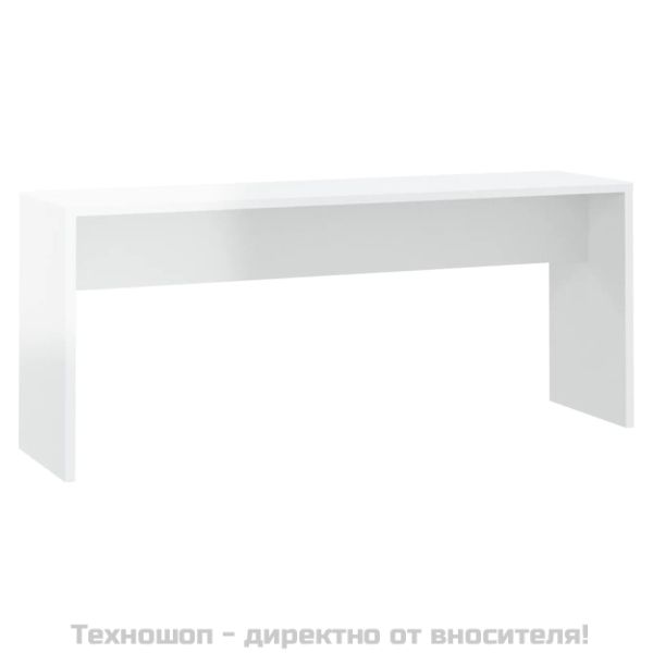 Трапезен комплект от 3 части, бял гланц, инженерно дърво