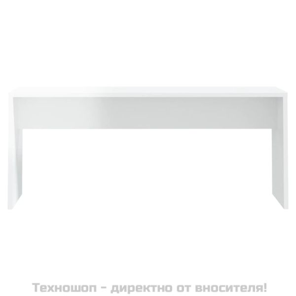 Трапезен комплект от 3 части, бял гланц, инженерно дърво