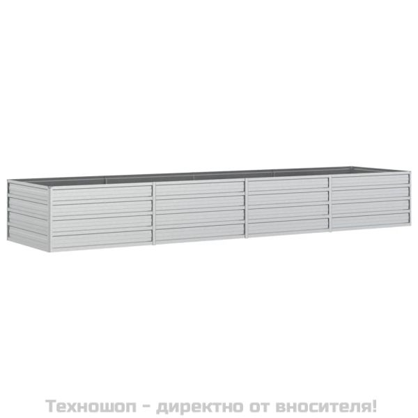 Повдигната градинска леха, 320x80x45 см, стомана, сребриста