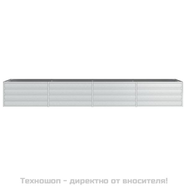 Повдигната градинска леха, 320x80x45 см, стомана, сребриста