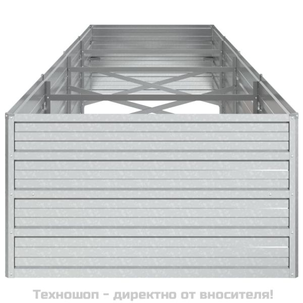 Повдигната градинска леха, 320x80x45 см, стомана, сребриста