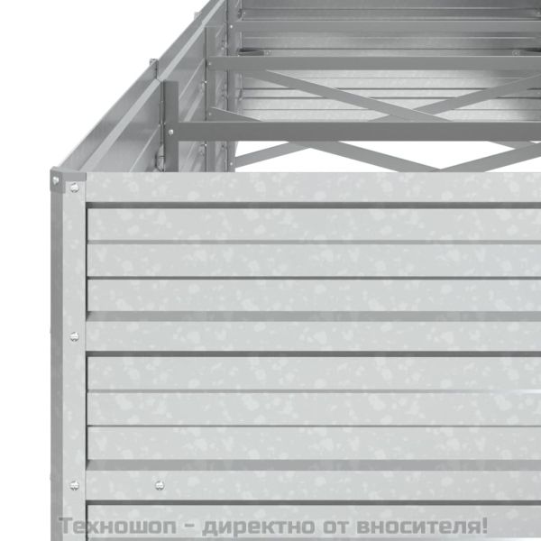 Повдигната градинска леха, 320x80x45 см, стомана, сребриста