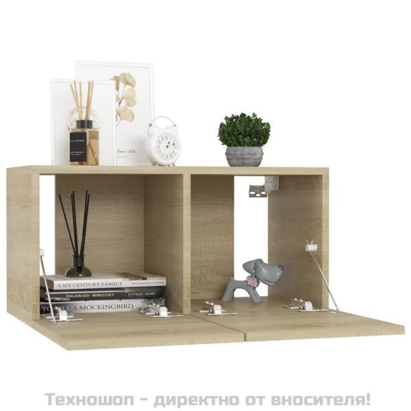 ТВ шкафове, 4 бр, дъб сонома, 60x30x30 см, инженерно дърво