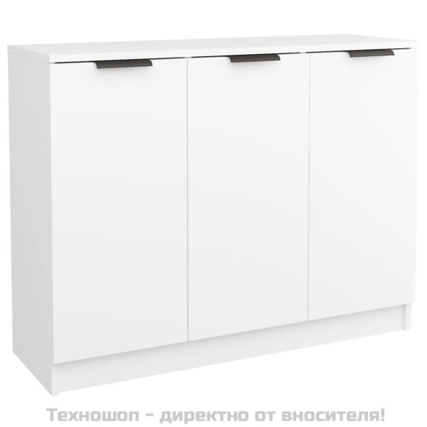 Сайдборд, бял, 90,5x30x70 см, инженерно дърво