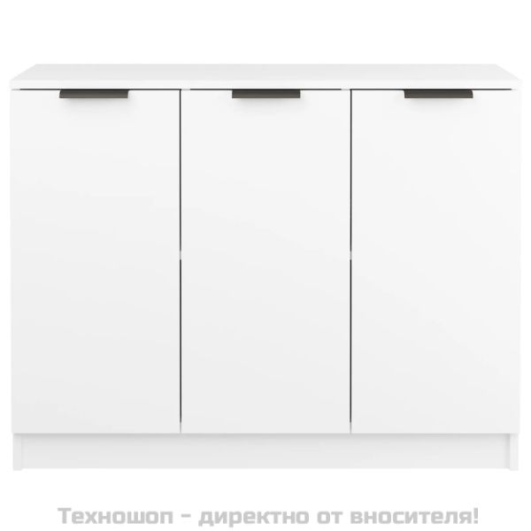Сайдборд, бял, 90,5x30x70 см, инженерно дърво
