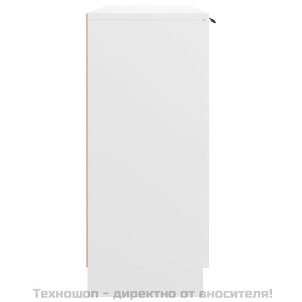 Сайдборд, бял, 90,5x30x70 см, инженерно дърво