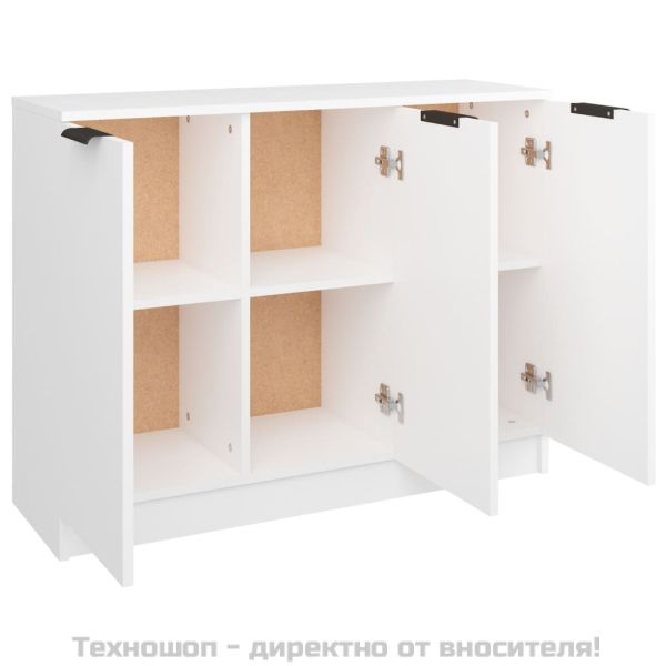 Сайдборд, бял, 90,5x30x70 см, инженерно дърво