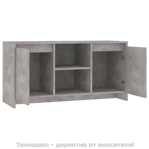 ТВ шкаф, бетонно сиво, 102x37,5x52,5 см, инженерно дърво