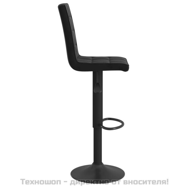 Бар табуретки, 2 бр, черни, кадифе