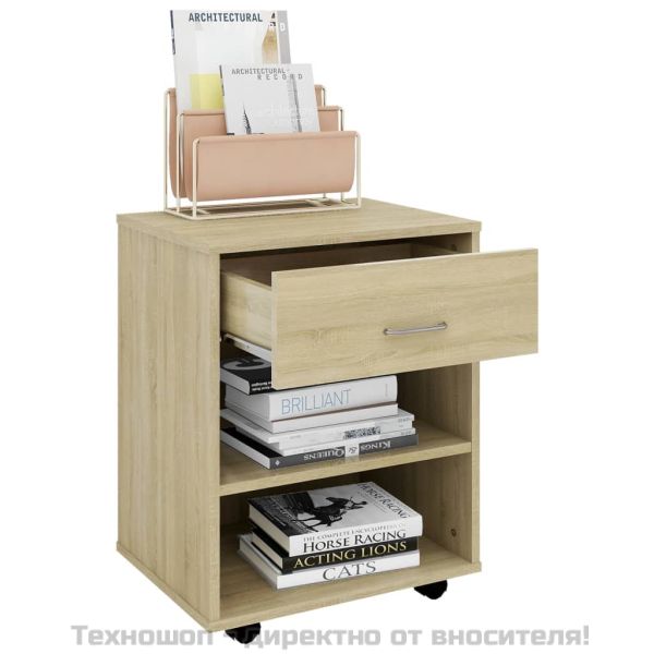 Шкаф на колелца, дъб сонома, 46x36x59 см, инженерно дърво