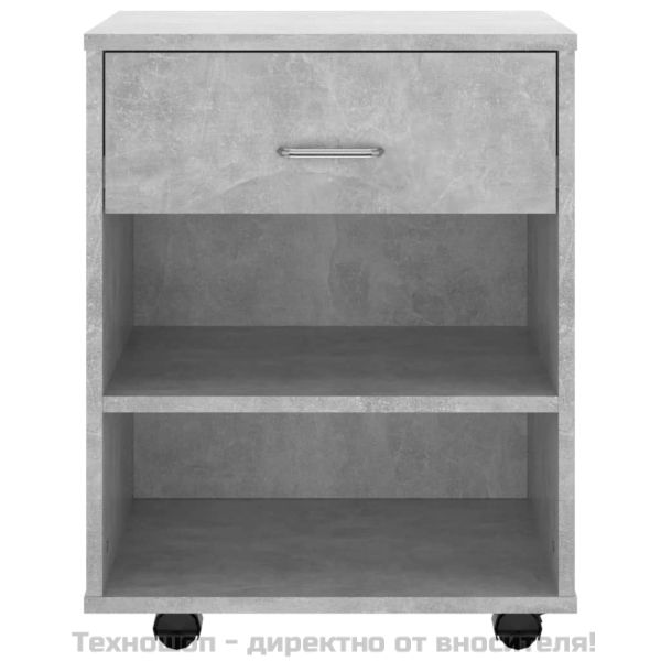 Подвижен шкаф, бетонно сив, 46x36x59 см, инженерно дърво