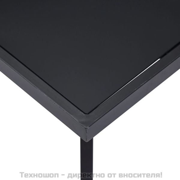 Трапезна маса, черна, 120x60x75 см, закалено стъкло