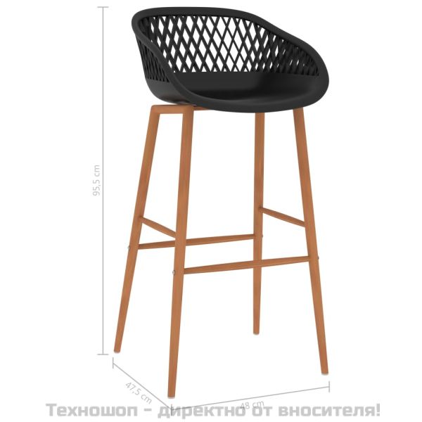 Бар столове, 4 бр, черни