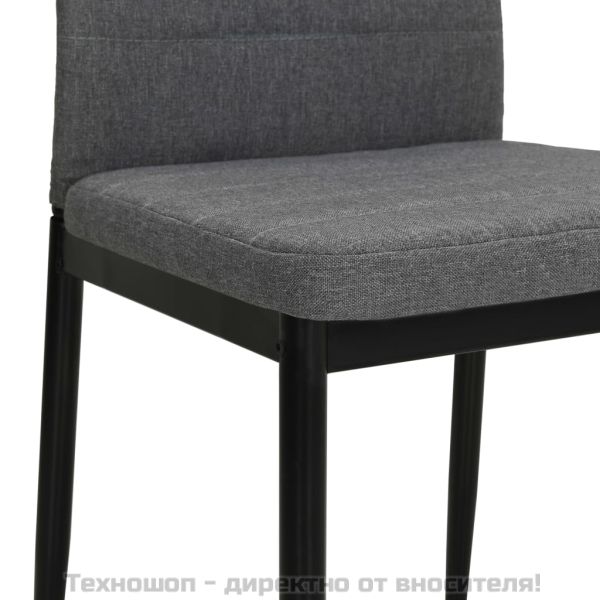 Трапезни столове, 4 бр, светлосиви, текстил