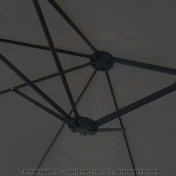 Чадър с двоен покрив, антрацит, 449x265 см