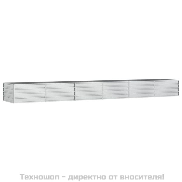 Повдигната градинска леха, 480x80x45 см, стомана, сребриста