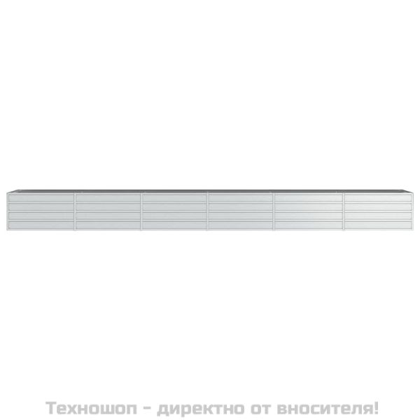 Повдигната градинска леха, 480x80x45 см, стомана, сребриста