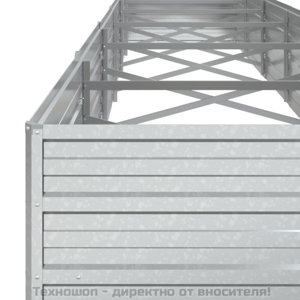 Повдигната градинска леха, 480x80x45 см, стомана, сребриста
